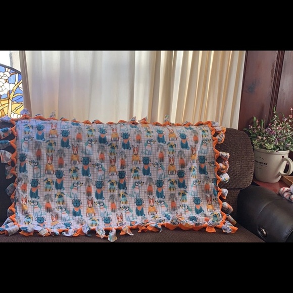 🐾🐾🐾Dogs fleece blanket. Dogs throw blanket.Dogs puppies handmade fleece - Picture 5 of 10